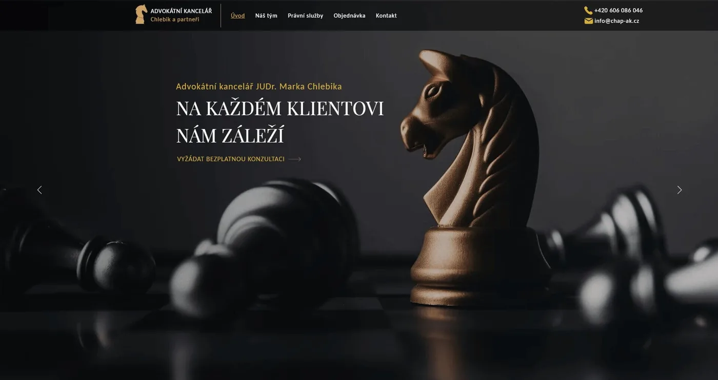 Chlebík a partneři — ukázka realizace webu