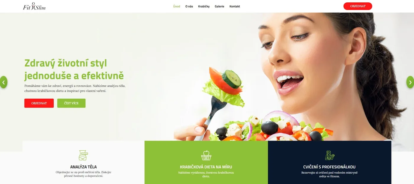 Fit & Slim — ukázka realizace webu