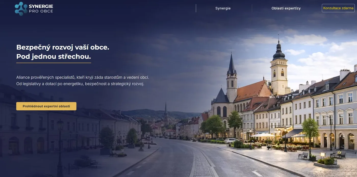 Synergie pro obce — ukázka realizace webu